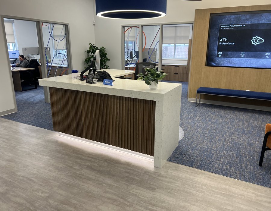 Credit union full teller line and back office casework by Robertson Cabinets Ohio